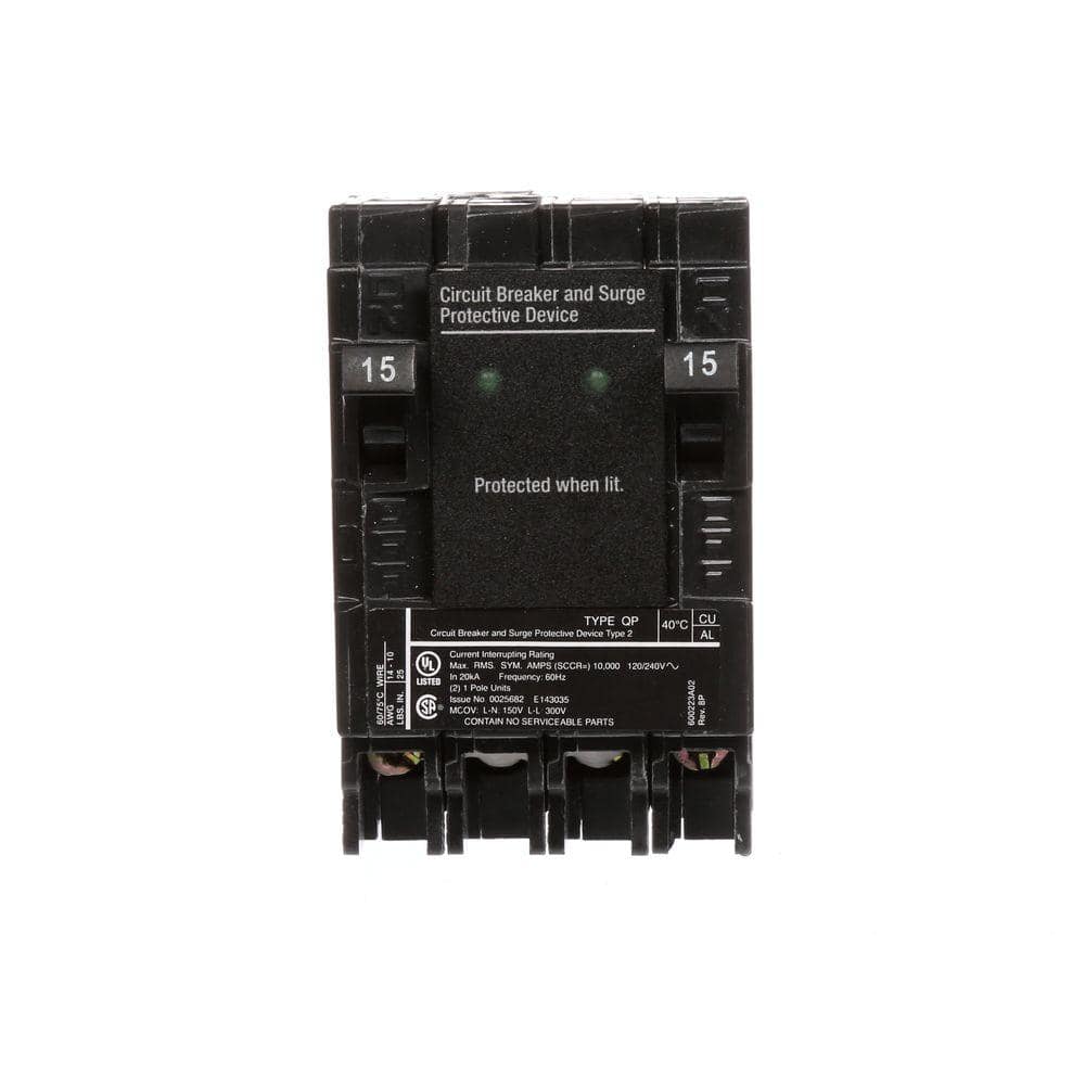 Siemens 15 Amp Single-Pole Type QP Surge Protection Circuit Breaker