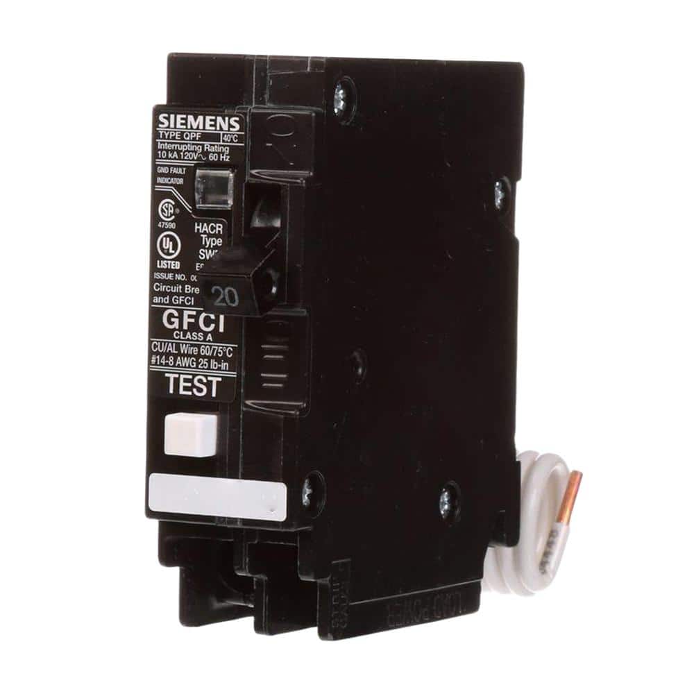 Siemens 20 Amp 1-Pole Type QPF2 GFCI Circuit Breaker