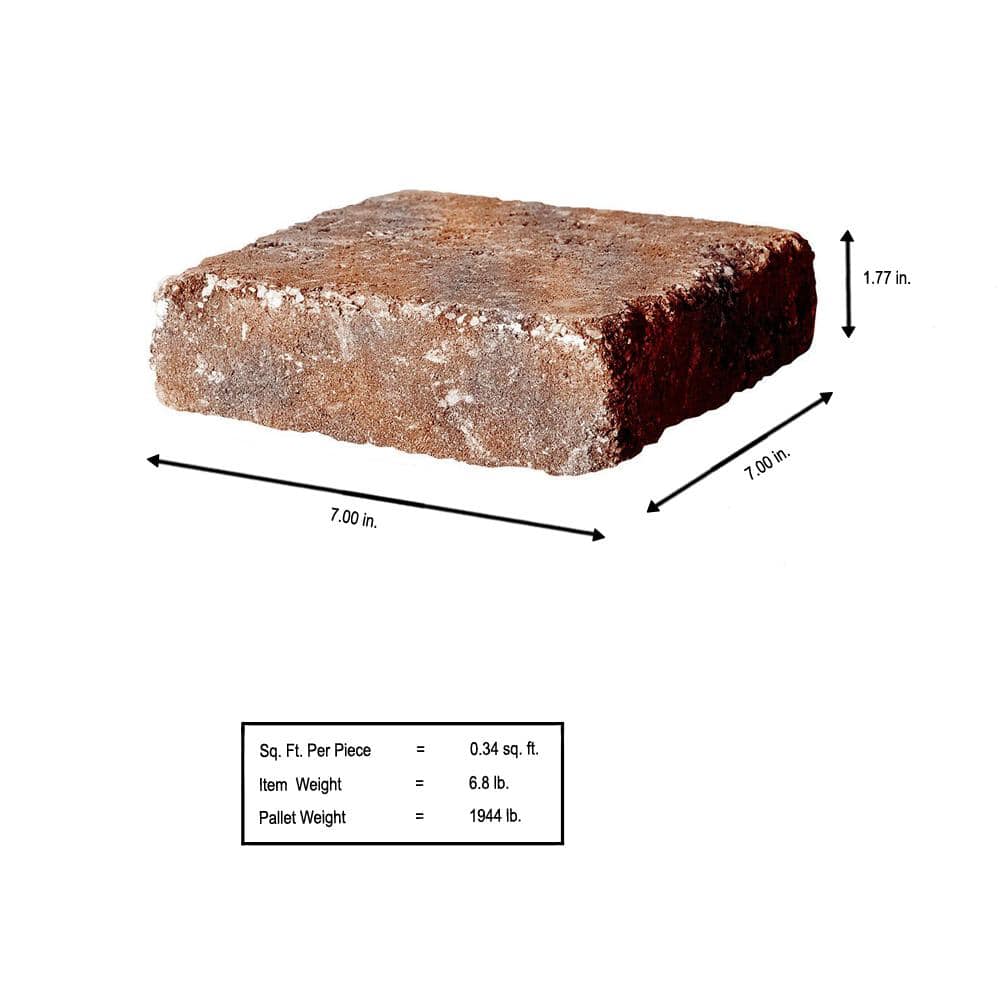 Pavestone RumbleStone Square 7 in. x 7 in. x 1.75 in. Sierra Blend Concrete Paver (288 Pcs. / 98 Sq. ft. / Pallet)