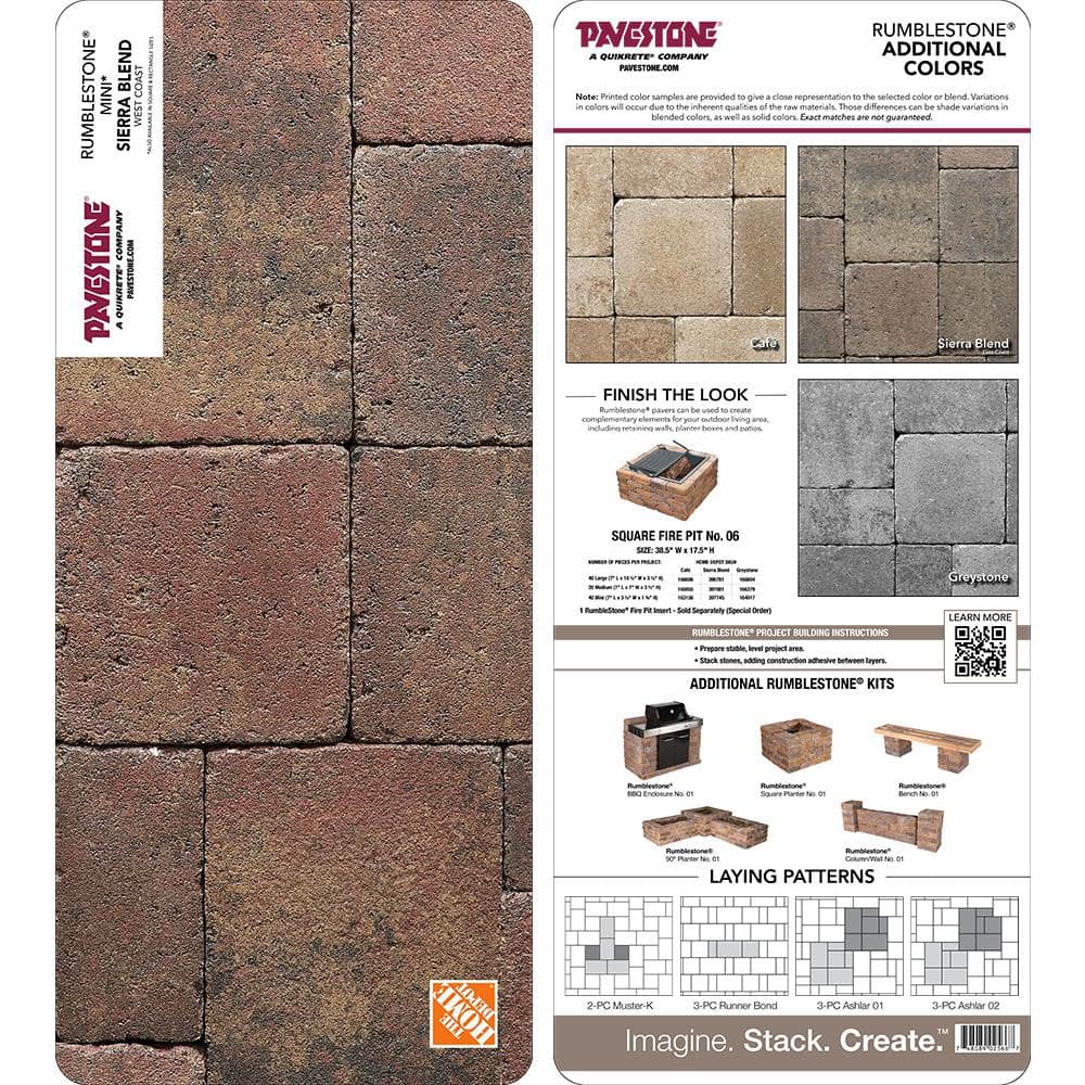 Pavestone Paper Sample Only of RumbleStone 3.5 in. x 7 in. Sierra Blend Concrete Mini Wall Block (1-Piece)