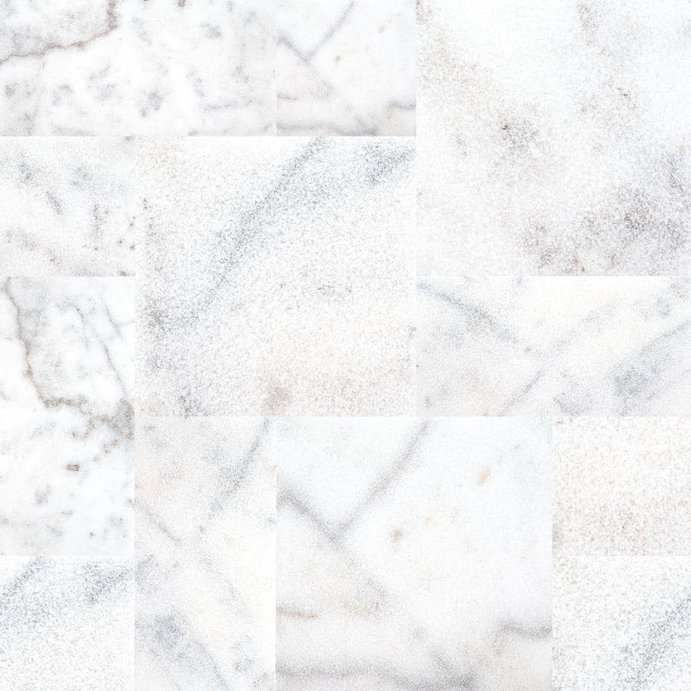 MSI Sierra White 10 Piece Sandblast Marble Paver Tile Kit (160 sq. ft./Pallet)