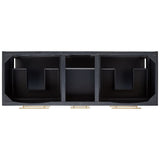 Signature Hardware Robertson 60" Mahogany Wood Double Vanity Cabinet Only – Midnight Navy Blue