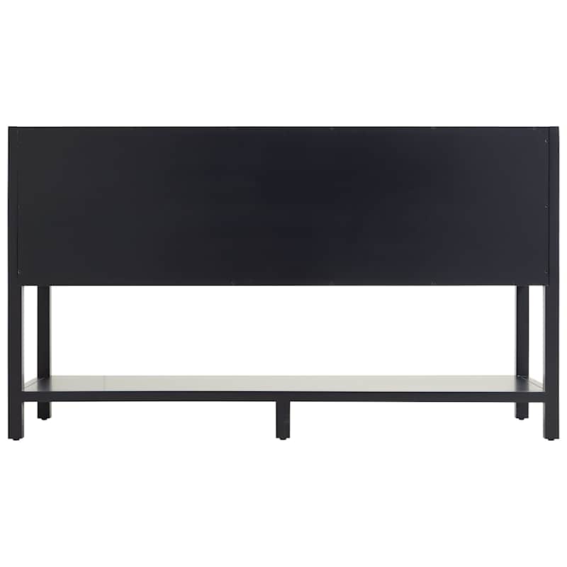 Signature Hardware Robertson 60" Mahogany Wood Double Vanity Cabinet Only – Midnight Navy Blue