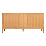 Signature Hardware Aliso 72" Freestanding Teak Double-Basin Vanity Set with Cabinet, Marble Top, and Rectangular Undermount Sinks – Single Faucet Holes