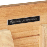 Signature Hardware Aliso 72" Freestanding Teak Double-Basin Vanity Set with Cabinet, Marble Top, and Rectangular Undermount Sinks – Single Faucet Holes