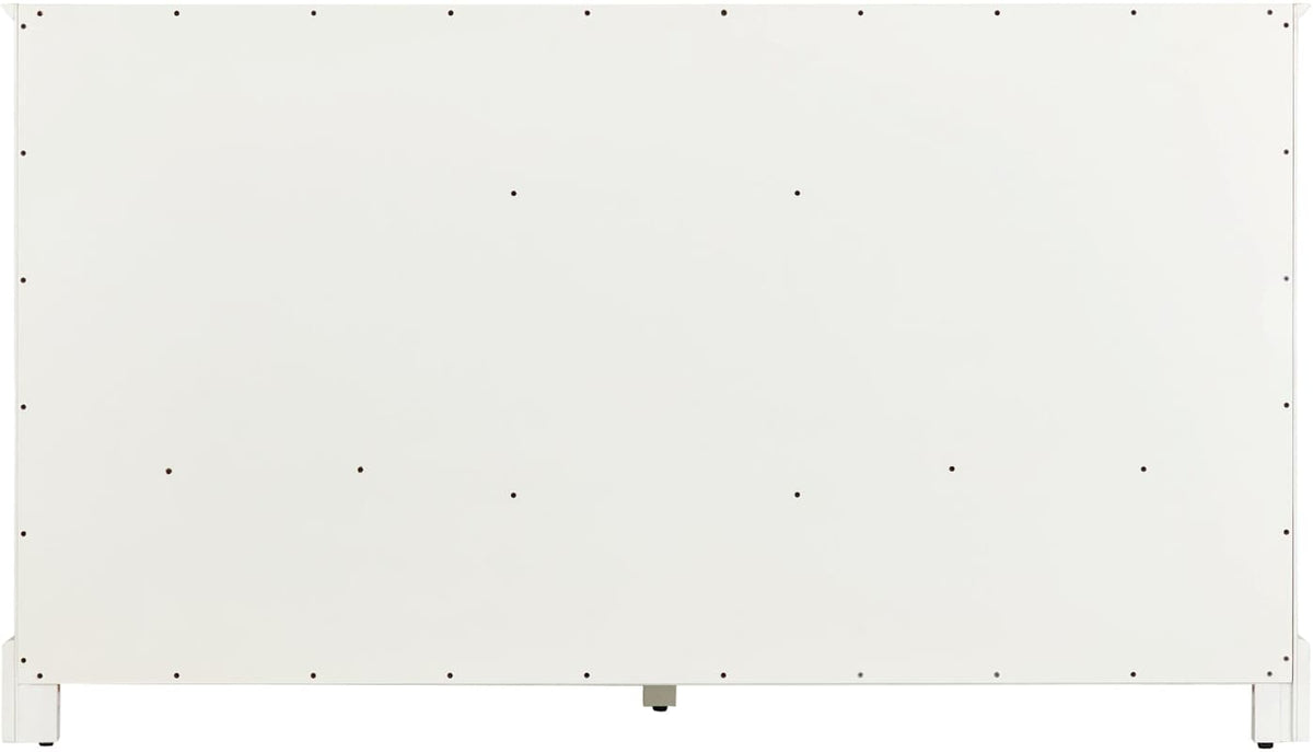 Signature Hardware Quen 60" Freestanding Double-Basin Vanity Set with Cabinet, Carrara Marble Top, and Rectangular Undermount Sinks – 8" Widespread Faucet Holes