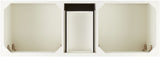 Signature Hardware Quen 60" Freestanding Double-Basin Vanity Set with Cabinet, Carrara Marble Top, and Rectangular Undermount Sinks – 8" Widespread Faucet Holes