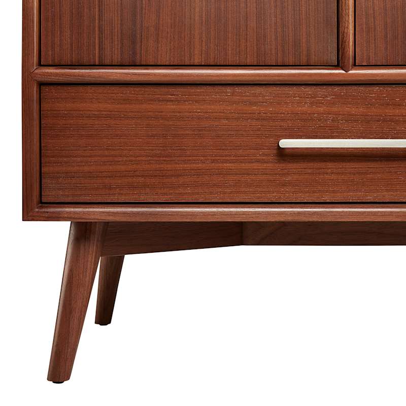 Signature Hardware Novak 60" Double Vanity Set – Mahogany Cabinet, Rectangular Porcelain Sinks, 8" Widespread Faucet Holes