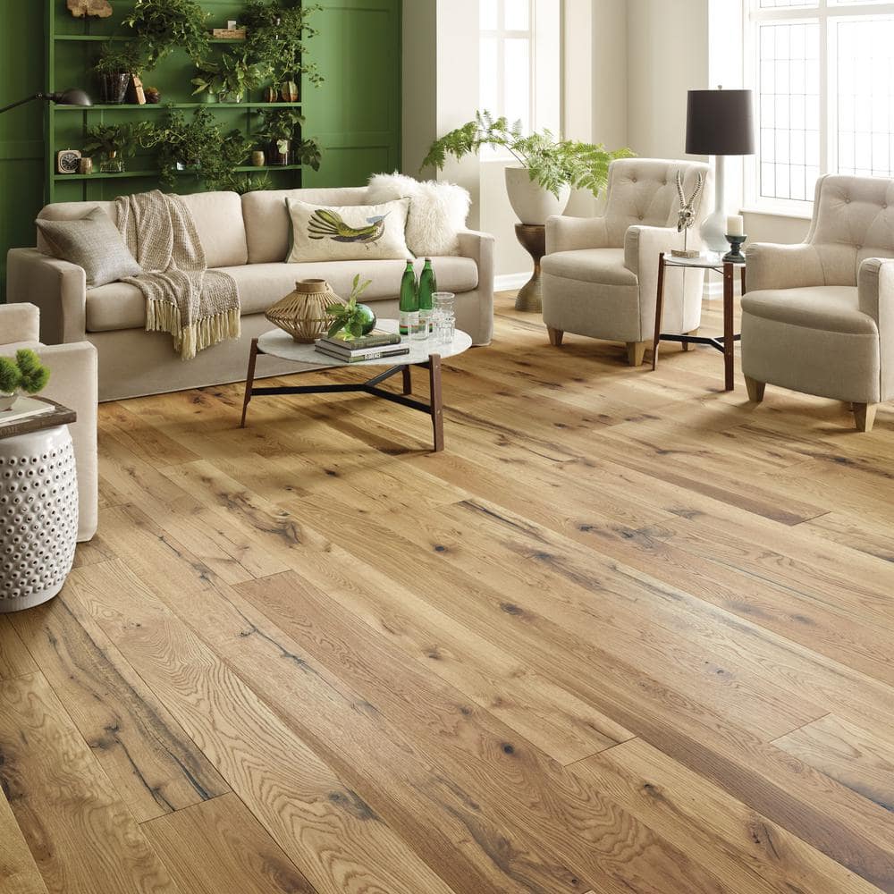 Shaw Boardwalk Silk White Oak 1/2 in. T X 7 in. W Tongue and Groove Engineered Hardwood Flooring (23.58 sq.ft./case)
