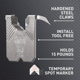 3M CLAW 15 lb. Drywall Picture Hanger with Temporary Spot Marker, Pack of 5 Hangers & 5 Markers