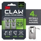 3M CLAW 25 lb. Drywall Picture Hanger with Temporary Spot Marker (4 Hangers + 4 Markers)