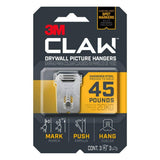 CLAW 45 lbs. Drywall Picture Hanger with Temporary Spot Marker (Pack of 3 Hangers & 3 Markers)