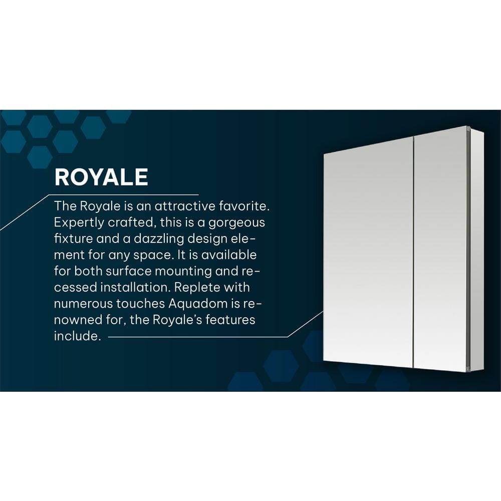 Aquadom Royale 15 in. W x 70 in. H Rectangular Medicine Cabinet with Mirror Defogger, Removable 3X Magnifying Mirror, Left Hinge