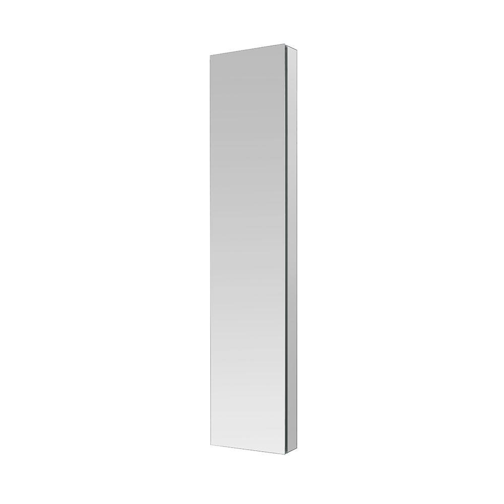 Aquadom Royale 15 in. W x 70 in. H Rectangular Medicine Cabinet with Mirror Defogger, Removable 3X Magnifying Mirror, Left Hinge