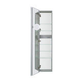 Aquadom Royale 15 in. W x 70 in. H Rectangular Medicine Cabinet with Mirror Defogger, Removable 3X Magnifying Mirror, Left Hinge