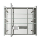 Aquadom Royale 40 in W x 36 in. H Rectangular Tri-View Medicine Cabinet with Mirror Defogger and 3X Removeable Magnifying Mirror