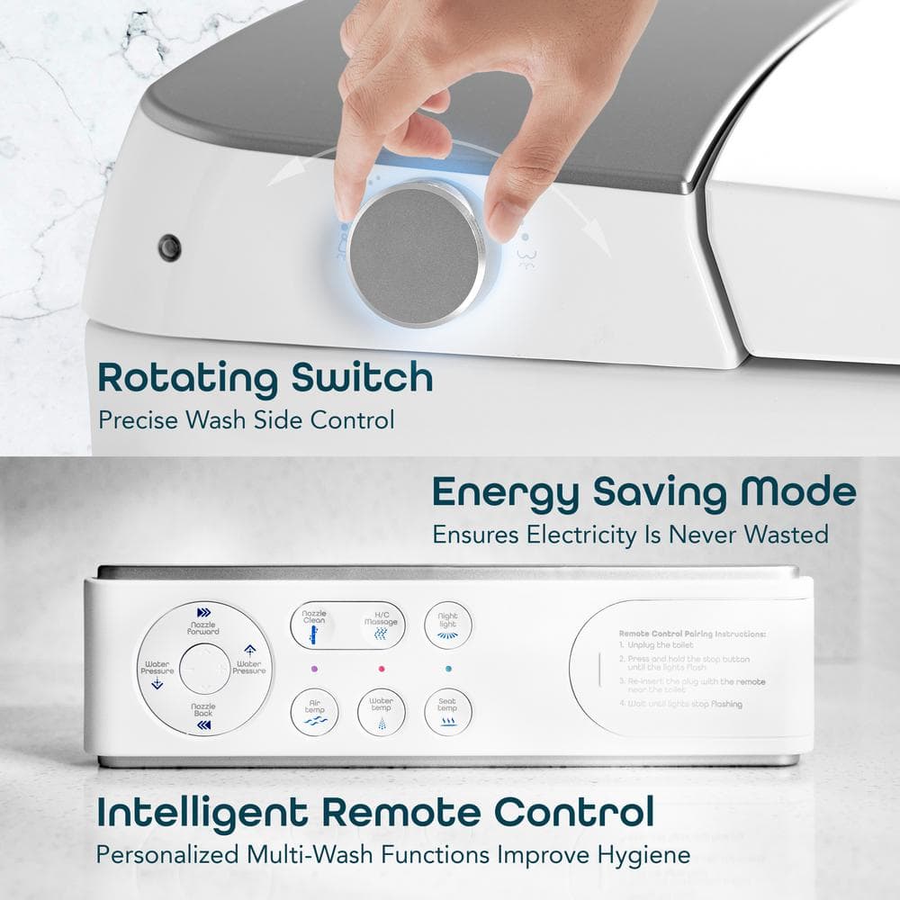 BIDETMATE 5000 Series Intelligent Elongated Bidet Toilet with Heated Water and Remote Control