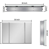 Boosicavelly 36 in. W x 26 in. H Rectangular Aluminum Medicine Cabinet with Mirror