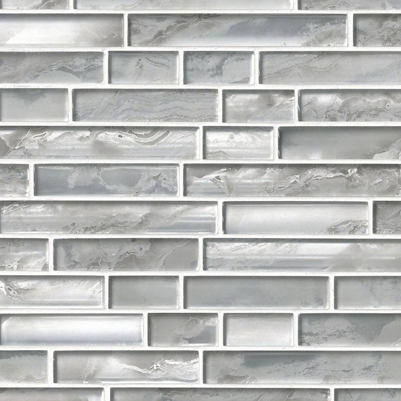 MSI Silver Canvas Interlocking 12 in. x 12 in. x 8 mm Glossy Glass Mesh-Mounted Mosaic Tile (10 sq. ft. / case)