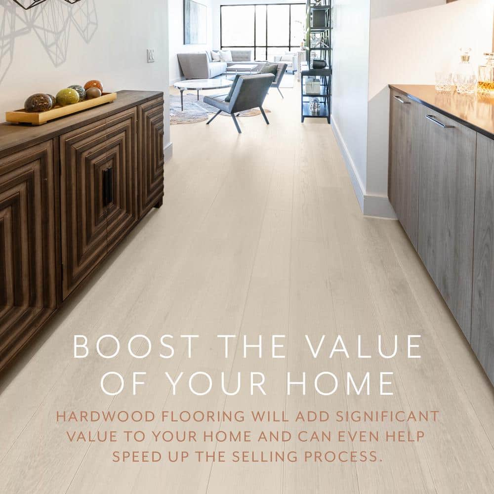 ASPEN FLOORING Silver Cloud Hickory 1/2 in. T x 7.5 in. W Engineered Hardwood Flooring (31.09 sqft/case)