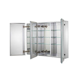 Croydex Brantley 36 in. W x 26 in. H Triple Door Silver Aluminum Recessed/Surface Mount Medicine Cabinet with Mirror