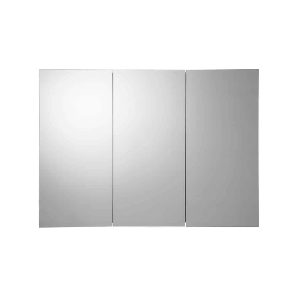 Croydex Brantley 36 in. W x 26 in. H Triple Door Silver Aluminum Recessed/Surface Mount Medicine Cabinet with Mirror