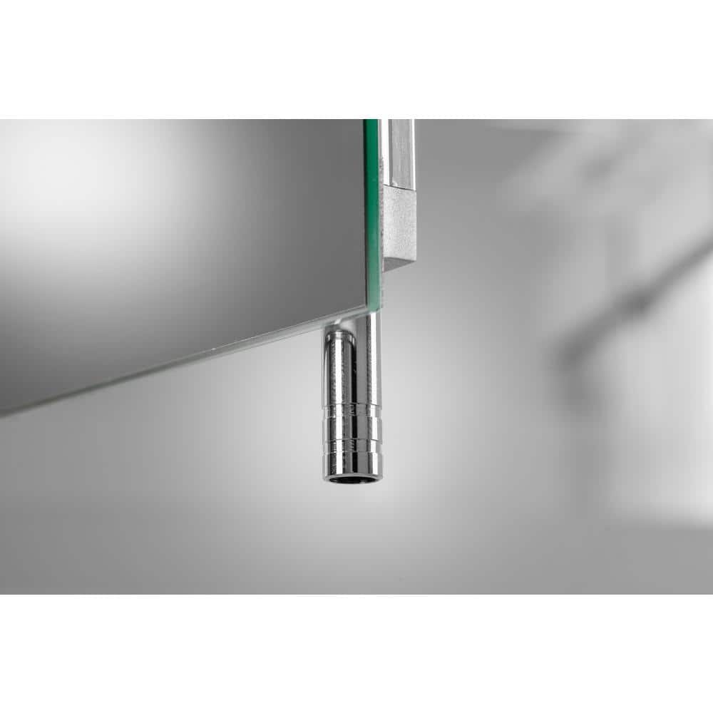Croydex Brantley 36 in. W x 26 in. H Triple Door Silver Aluminum Recessed/Surface Mount Medicine Cabinet with Mirror
