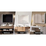 DEERVALLEY 32 in. W x 24 in. H Rectangular Wall Mounted LED Light Medicine Cabinet with Mirror, Anti-Fog, Double Doors
