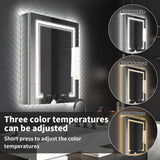 ExBrite Deluxe 24 in. W x 32 in. H Rectangular Recessed/Surface Mount Right Medicine Cabinet with Mirror, Backlit & Front Light