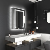 ExBrite Deluxe 24 in. W x 32 in. H Rectangular Recessed/Surface Mount Right Medicine Cabinet with Mirror, Backlit & Front Light