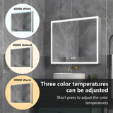 ExBrite 36 in. W x 30 in. H Rectangular Silver Aluminum Recessed/Surface Mount Medicine Cabinet with Mirror, LED and Clock