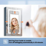 ExBrite 20 in. W x 32 in. H Rectangular Silver Aluminum Recessed/Surface Mount Right Dimmable Medicine Cabinet with Mirror
