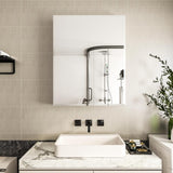 FORCLOVER 24 in. W x 30 in. H Rectangular Silver Aluminum Recessed Mount Medicine Cabinet with Mirror