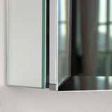FORCLOVER 24 in. W x 30 in. H Rectangular Silver Aluminum Recessed Mount Medicine Cabinet with Mirror