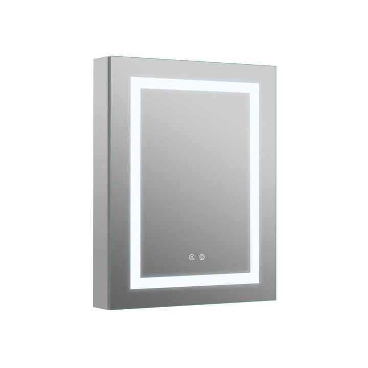 FORCLOVER 24 in. W x 30 in. H Rectangular Silver Aluminum Recessed/Surface Mount Medicine Cabinet with Mirror and Dimmable