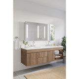 Fresca Tiempo 60 in. W. x 30 in. H Rectangular Moisture-resistant Aluminum Medicine Cabinet with Mirror and LED Lighting