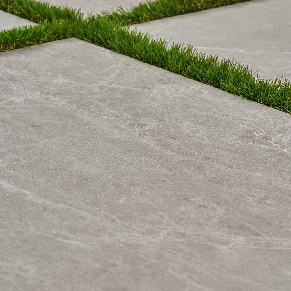 Ivy Hill Tile LithoTech 23.62 in. x 47.24 in. x 0.78 in. Silver Gray Matte Porcelain Floor Paver Tile (7.74 sq. ft./Each)