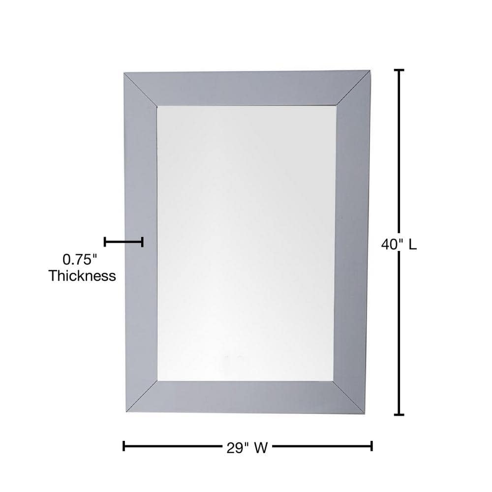 James Martin Vanities Weston 27" x 38" Silver Gray Bathroom Vanity Mirror
