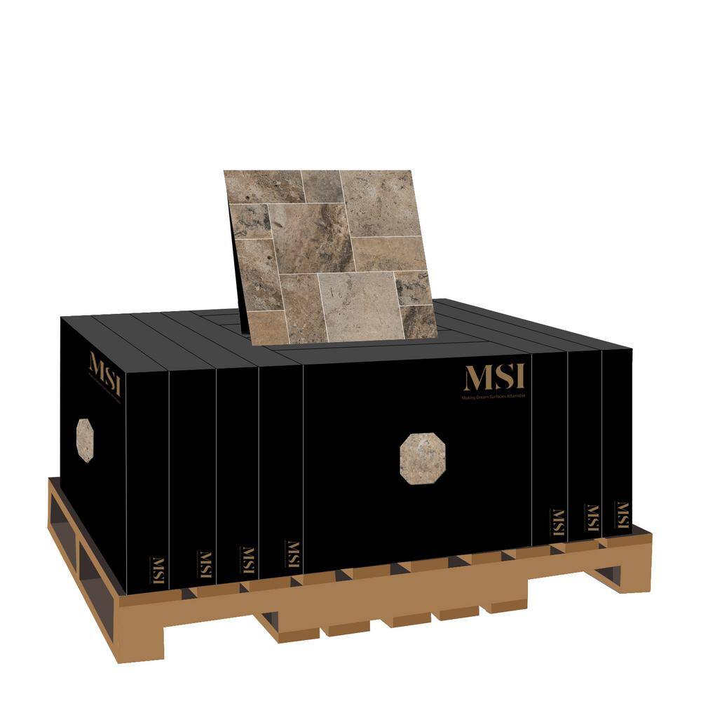 MSI Silver 2 cm. x 16 in. x 16 in. Tumbled Travertine Paver Tile (106.8 sq. ft./Pallet)
