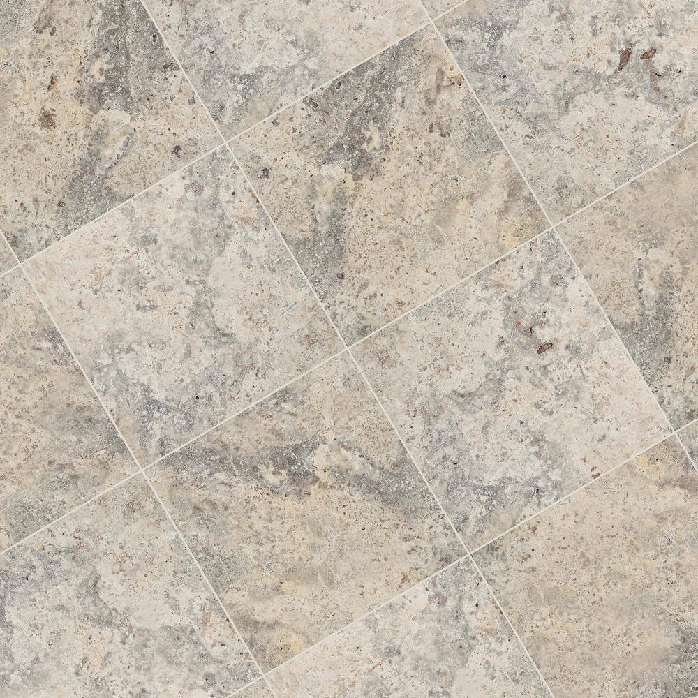 MSI Silver 2 cm. x 16 in. x 16 in. Tumbled Travertine Paver Tile (35.6 sq. ft./Pallet)