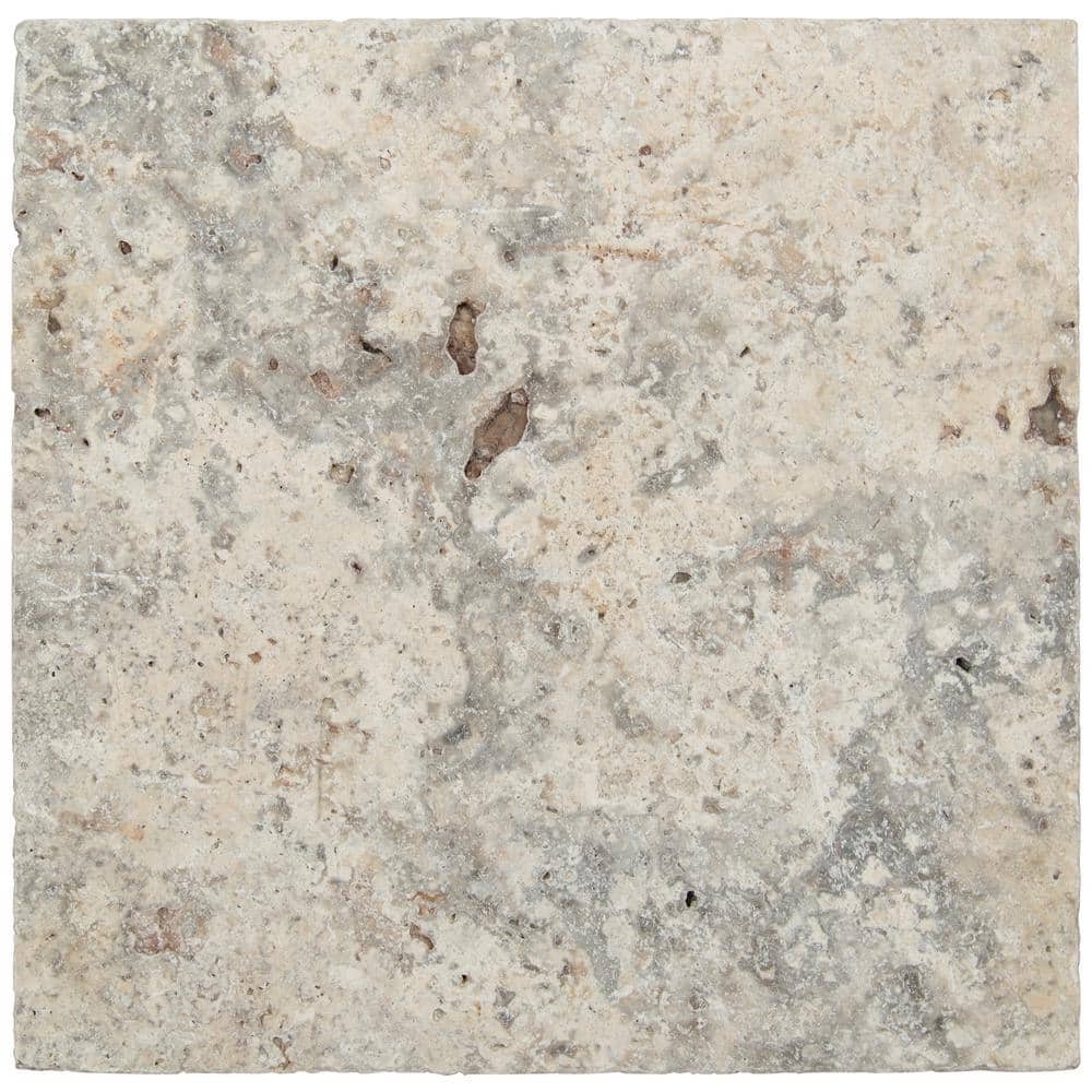 MSI Silver 2 cm. x 16 in. x 16 in. Tumbled Travertine Paver Tile (35.6 sq. ft./Pallet)