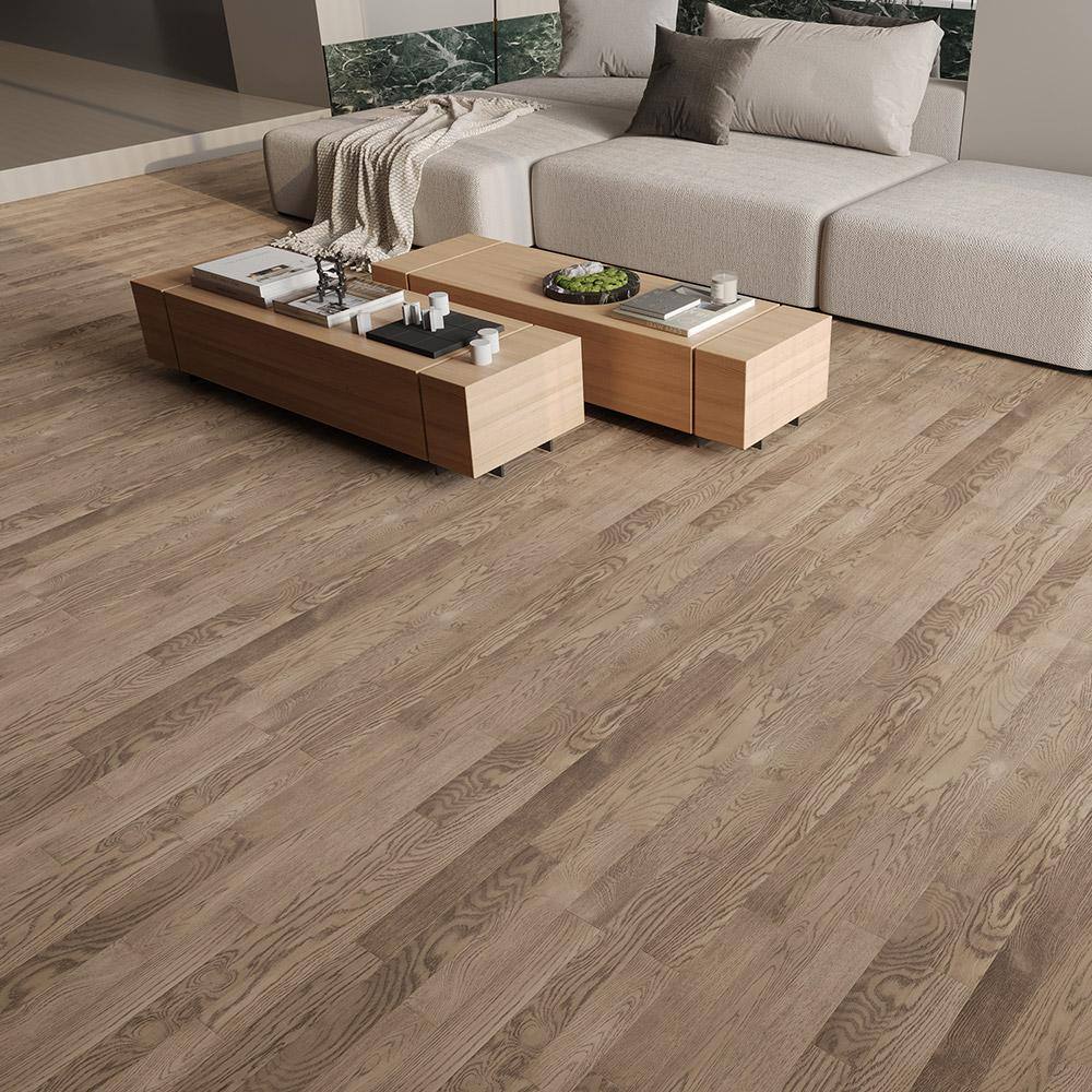 Selkirk Silver Grey Oak 3/8 in. T x 3 in. W Tongue and Groove Wire Brushed Engineered Hardwood Flooring (35.34 sq.ft./case)
