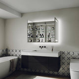 GroGro Delux2 40 in. W x 32 in. H Rectangular Recessed/Surface Mount Medicine Cabinet with Mirror, Backlit and Front Light