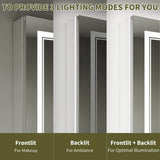 GroGro Delux2 40 in. W x 32 in. H Rectangular Recessed/Surface Mount Medicine Cabinet with Mirror, Backlit and Front Light