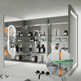 GroGro Delux2 40 in. W x 32 in. H Rectangular Recessed/Surface Mount Medicine Cabinet with Mirror, Backlit and Front Light