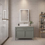 HMMHVV 20 in. W x 28 in. H Rectangular Aluminum Left Surface Mount Smart LED Lighted Wall Bathroom Medicine Cabinet with Mirror