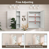 KeonJinn 14 in. W x 18 in. H Rectangular Frameless Aluminum Silver Medicine Cabinet with Mirror