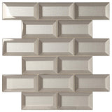 Marazzi Decor Accents Silver 12 in. x 12 in. x 8 mm Glass Brick Joint Mosaic Wall Tile (0.8 sq. ft. / piece)