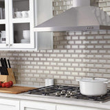 Marazzi Decor Accents Silver 12 in. x 12 in. x 8 mm Glass Brick Joint Mosaic Wall Tile (0.8 sq. ft. / piece)