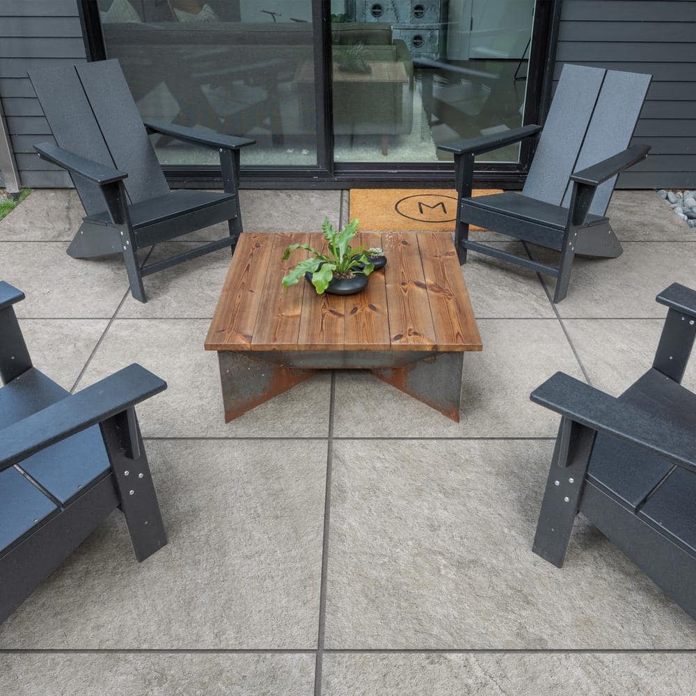Alpe Silver 24 in. x 24 in. x 0.75 in. Quartzite-Look Porcelain Paver for Outdoor Patios